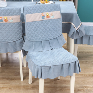 现代桌布布艺餐桌椅子套罩欧式高档茶几布桌垫餐椅垫椅套套装家用