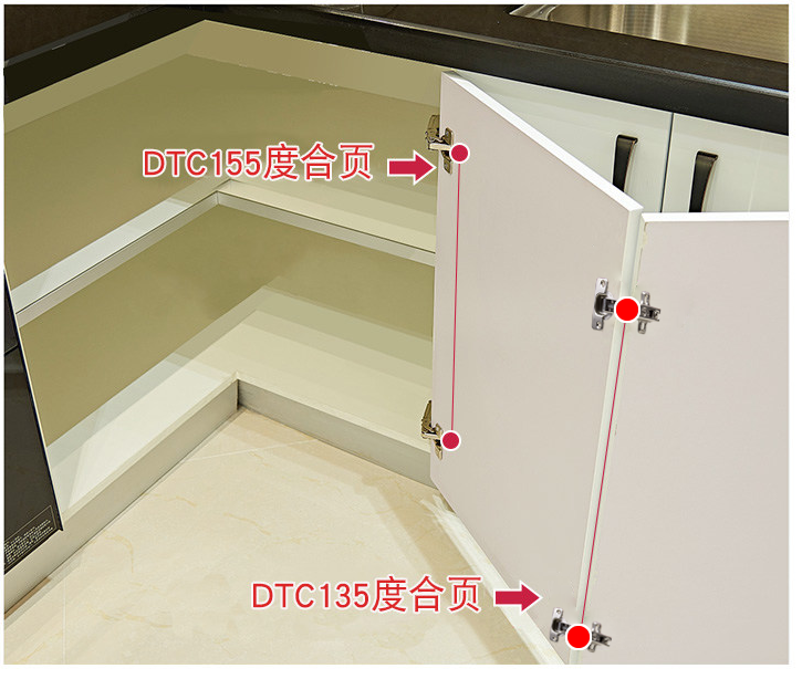 dtc东泰铰链165门铰平开门合页转角柜折页特殊180大角度90度铰链