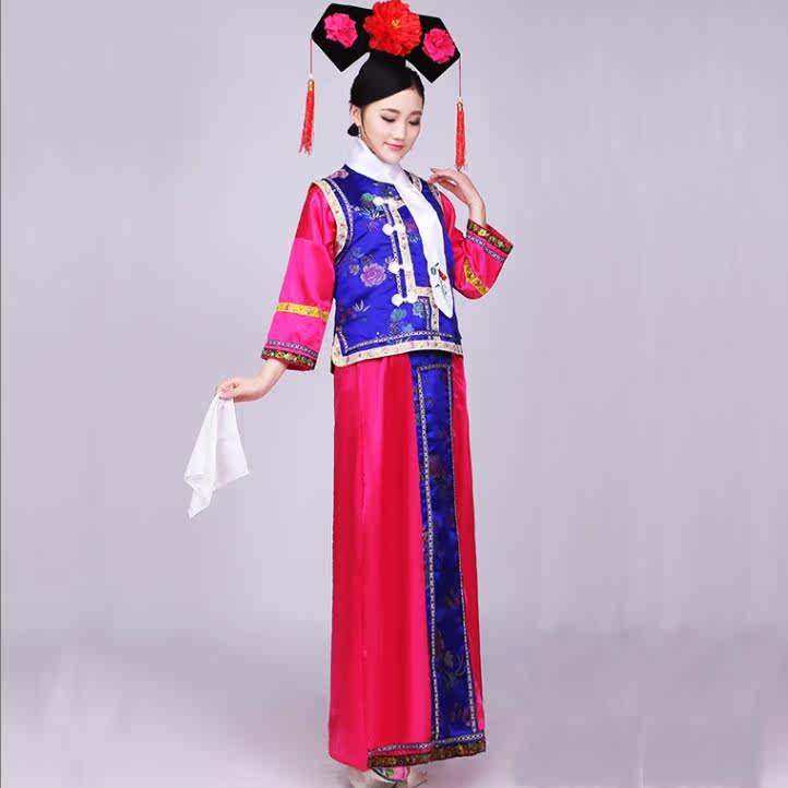 清朝还珠格格古装服装女 古代衣服满族贵妃格格装改良宫廷演出服|ruв категории Женская одежда, костюм/национальная одежда/театр костюм, национальная одежда/этап погрузки - от Buy2taobao.com для оказания профессиональной услуги покупки агента Taobao