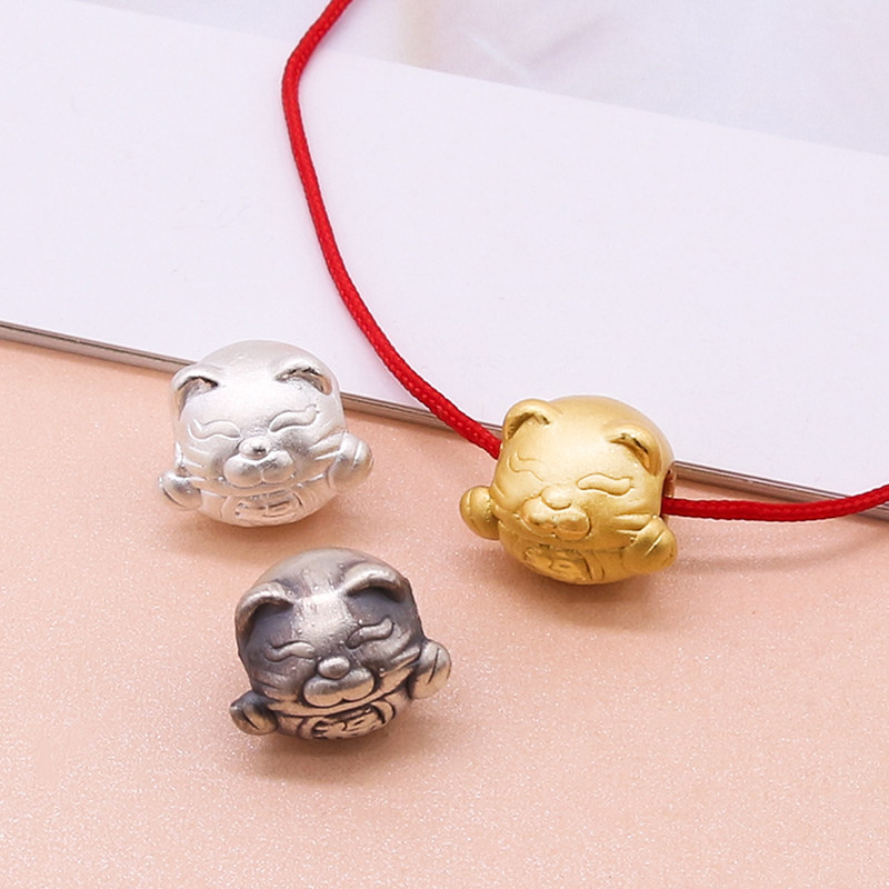 如意鼠隔珠小吊足银999招财鼠饰品配件项链手链坠子小吊可爱配饰