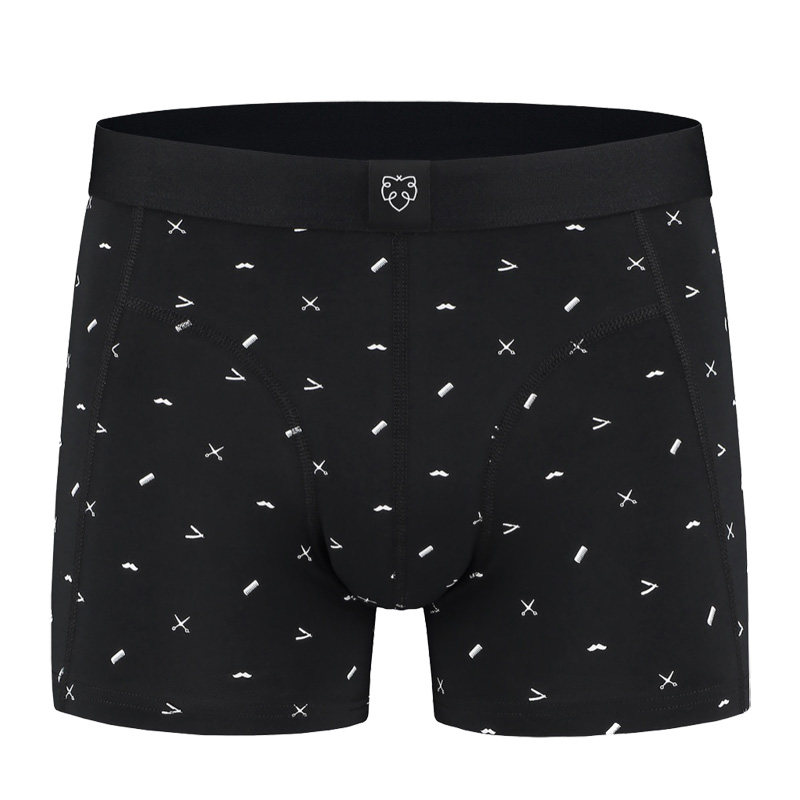 【schorem联名款】adam 印花黑色男士内裤个性潮流纯棉性感平角裤