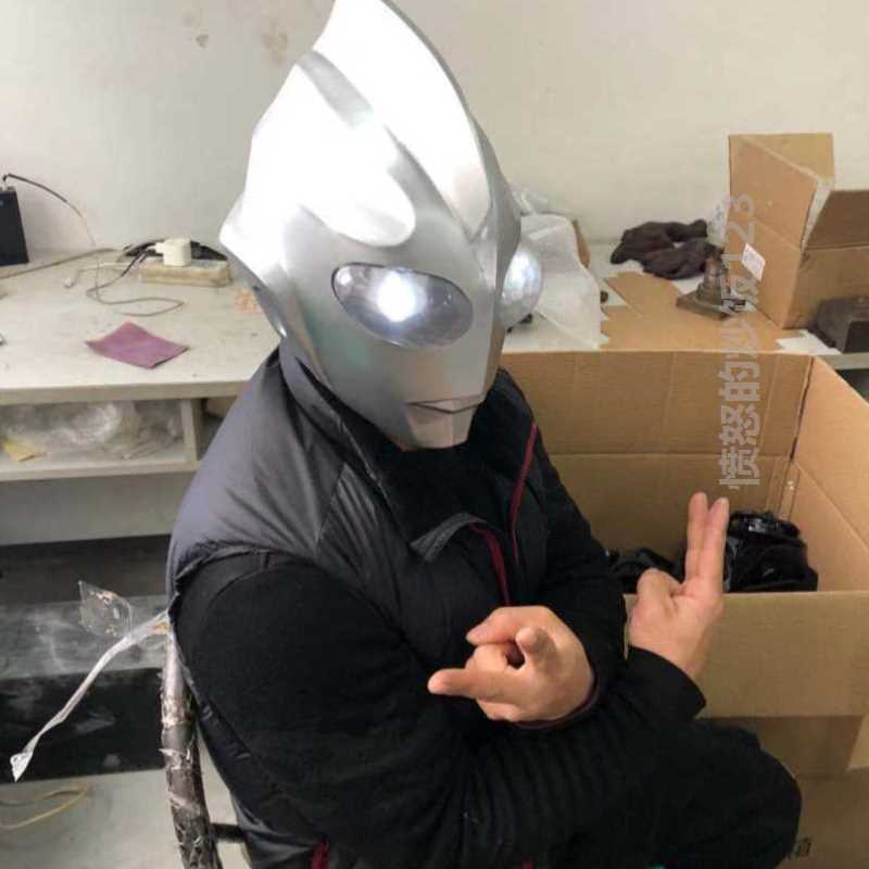 迪迦奥特曼皮套头套抖音同款cosplay可穿戴头盔发光道具面具周边