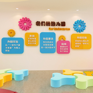 幼儿园办园理念亚克力3d立体墙墙贴
