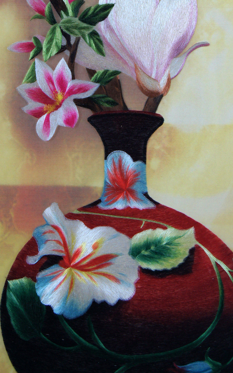 苏绣郁林芳 《玉兰花》刺绣