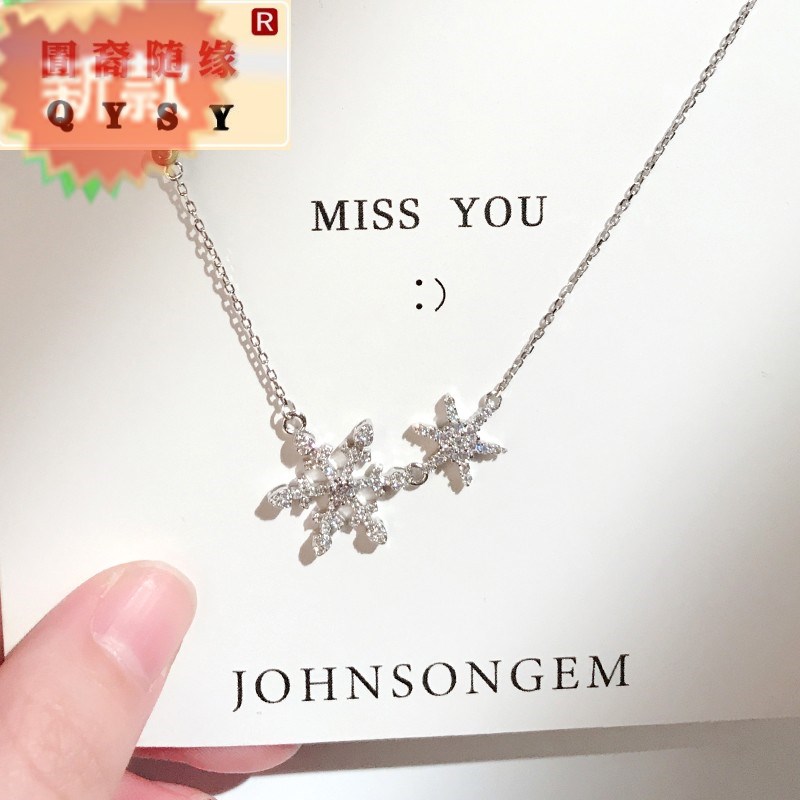 JG925纯银雪花项链女韩版创意简约潮个性你我的倾城时光同款项链|msdalam kategori Aksesori/Barang Kemas Fesyen, kalung - dari Buy2taobao.com untuk memberikan perkhidmatan ejen Taobao profesional membeli