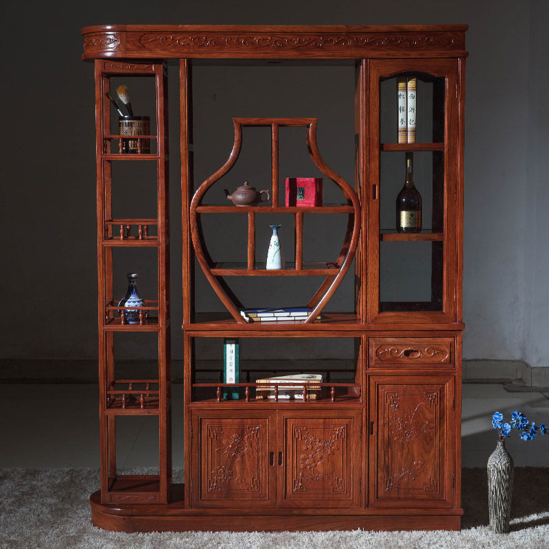 红木玄关柜花梨实木客厅酒柜豪华隔断双面中式屏风刺猬紫檀隔厅柜