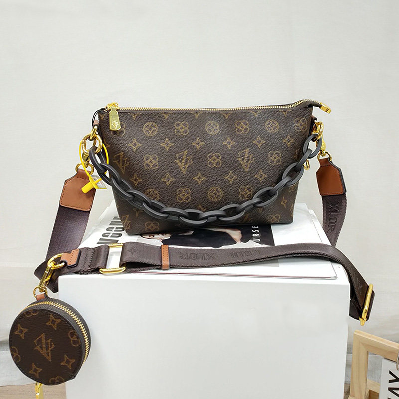 路易希奴尔正品老花女包网红美尚潮时尚饺子包轻奢复古质感斜挎包