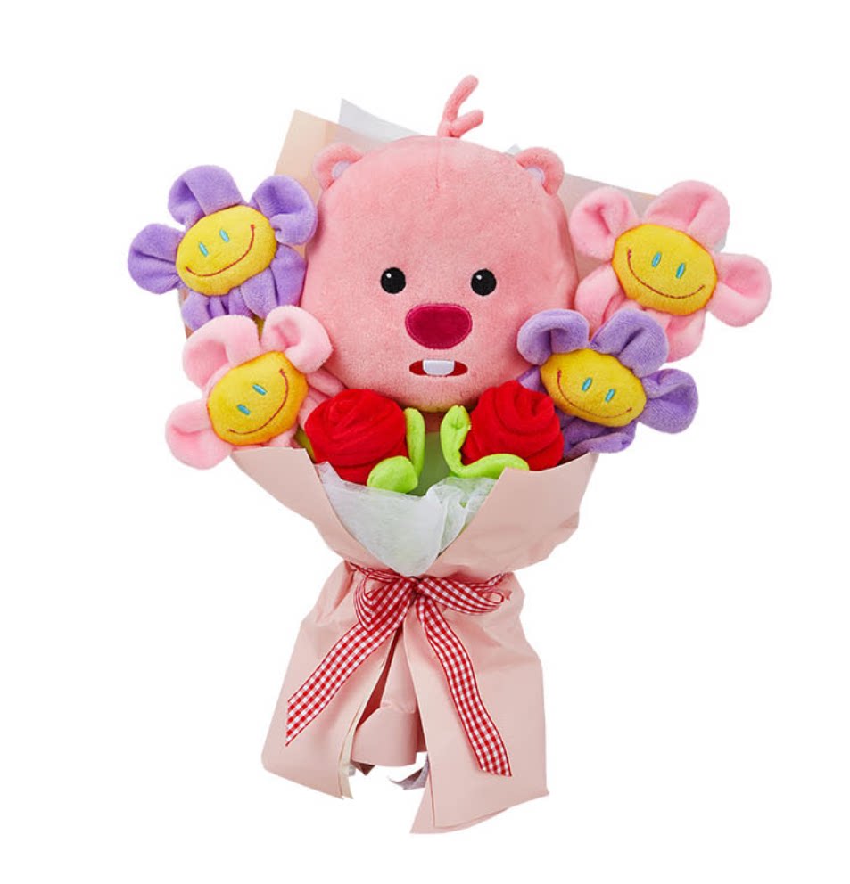 韩国zanmang loopy海狸露比毛绒花束情人节生日送女友表白玩偶礼
