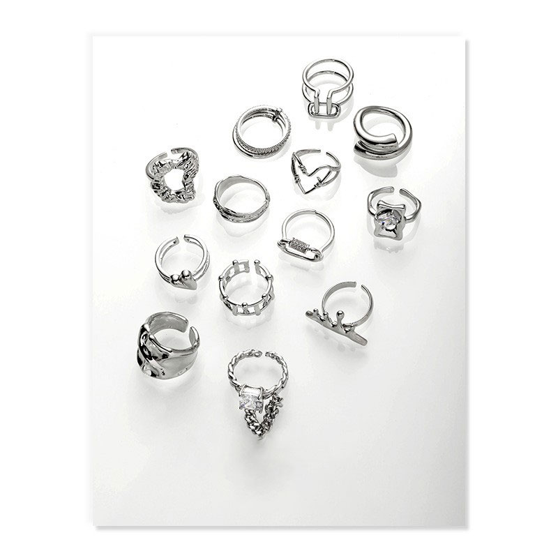 JIAN氚气戒指女小众设计原创设计时尚个性简约可调节钛钢素圈指环