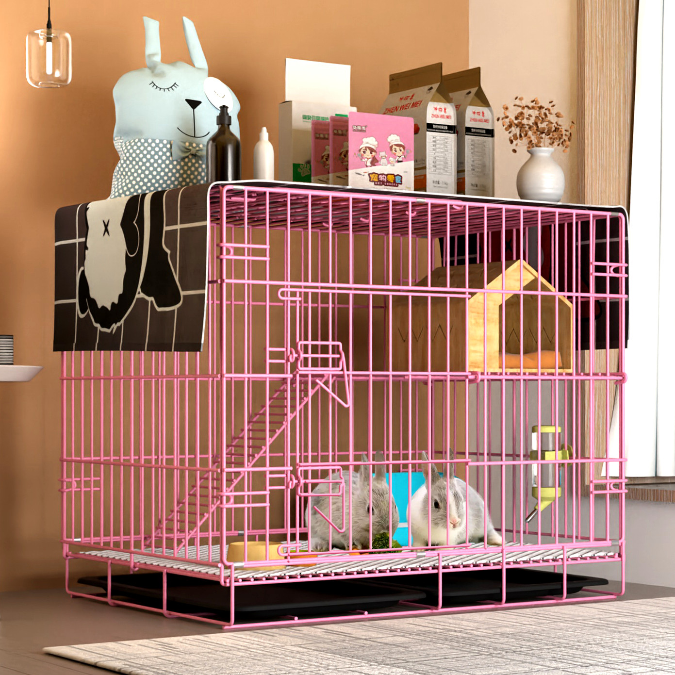 兔笼家用特大号宠物兔子笼子荷兰猪豚鼠室内兔窝自动清粪养兔专用