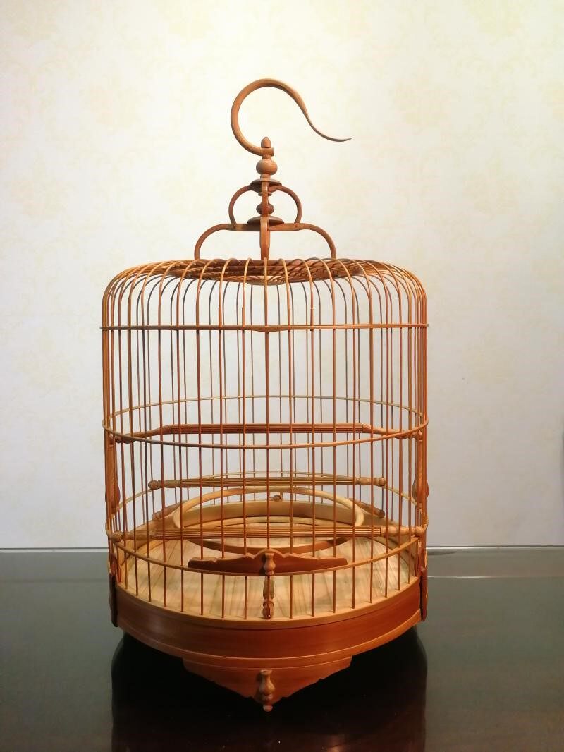 金青鸟_清远辉绣眼鸟笼 8-10竹料 带青 广式波笼 金青鸟笼 48-52-56支