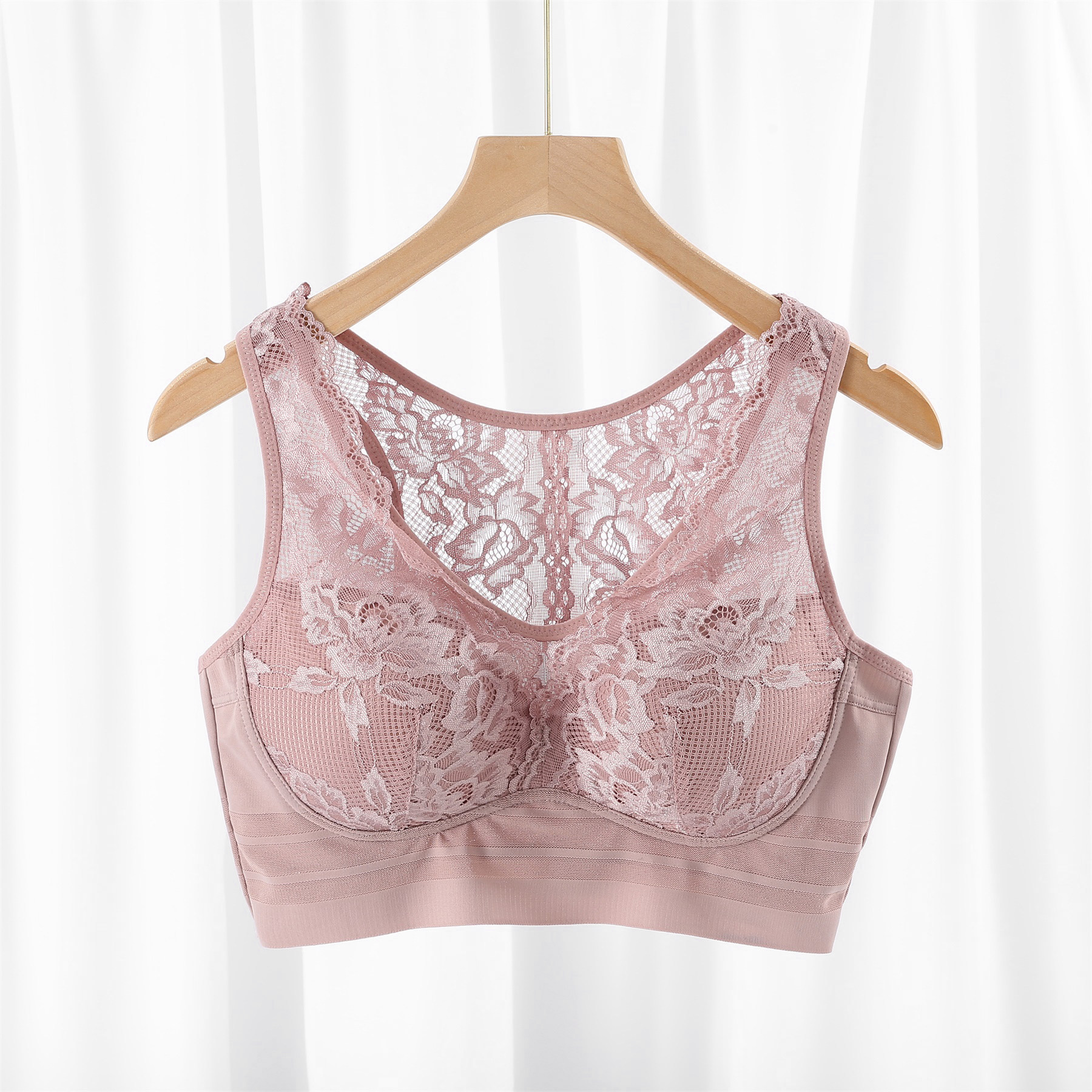 大码内衣胸罩胖mm全罩杯大胸显小防走光秋季薄款超薄防下垂文胸女