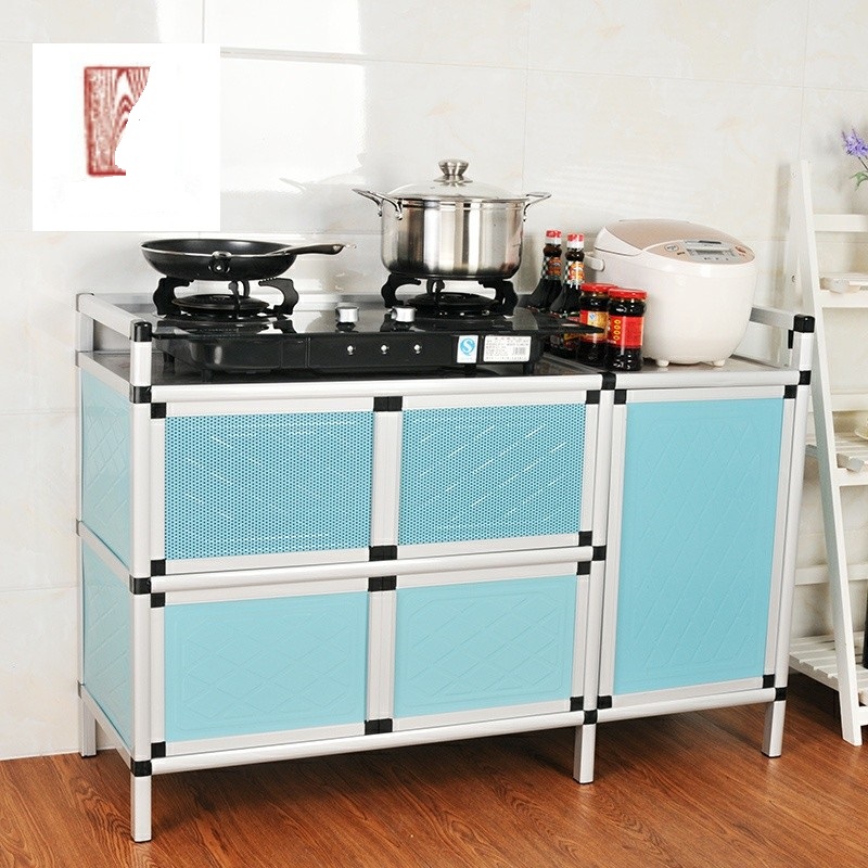 厨房灶台柜组装橱柜简易经济型家用组合铝合金移动厨柜简易厨房柜