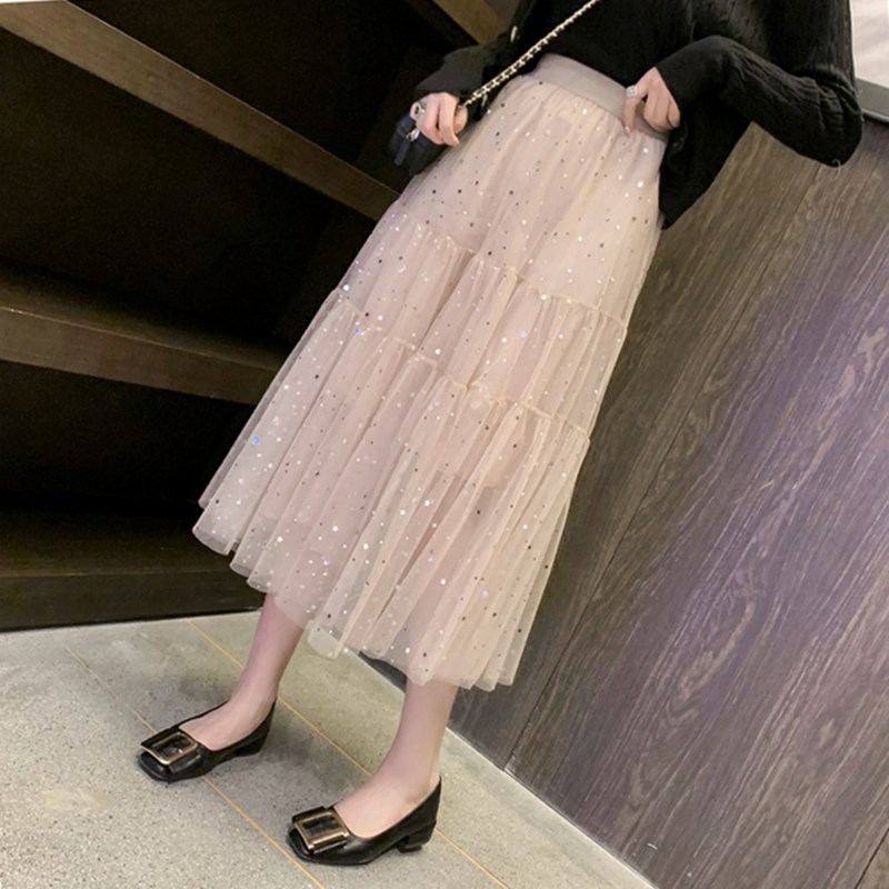 2019 Spring new pattern Mid length version Paige Bouffancy Gauze Sequin skirt ins Super fire fairy skirtin the Women's clothing/Boutique , Skirts category - from Buy2taobao.com to provide professional Taobao agent buy service