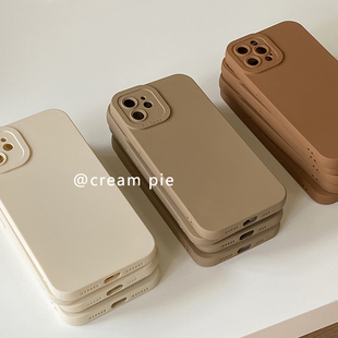 奶咖棕白适用P40pro+华为mate50/P60手机壳p20纯色p30复古mate60纯色液态硅胶nova10/9高级7se简约11se