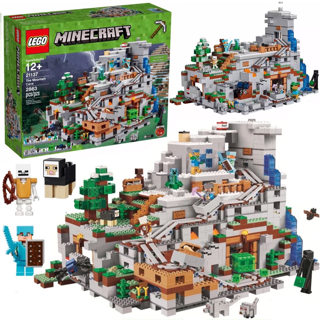 lego乐高我的世界机关山洞21137我的世界史蒂夫山洞村庄积木包邮