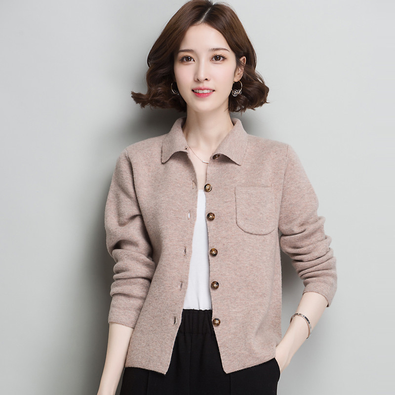 鄂尔多斯产秋冬季羊绒衫妈妈装毛衣短款女士半高领针织打底羊毛衫