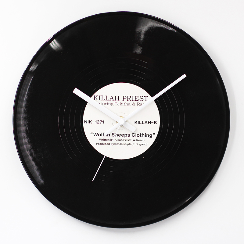 流金岁月钟表黑胶唱片创意DIY涂鸦挂钟个性怀旧装饰生日礼物时钟