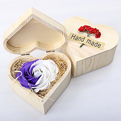 Romantic Scented Bath Soap Rose Flower Petal in Wood Heart S在類目 家居飾品, 創意飾品, 百變造型香皂中 - 來自Buy2taobao.com提供專業的淘寶代購服務