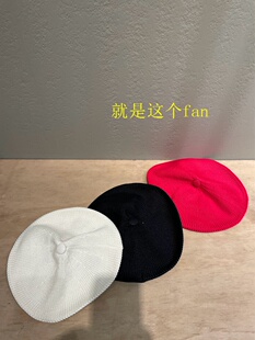 little moco童装24S春新品女童纯色有机纱线针织贝雷帽KBD1HAT003