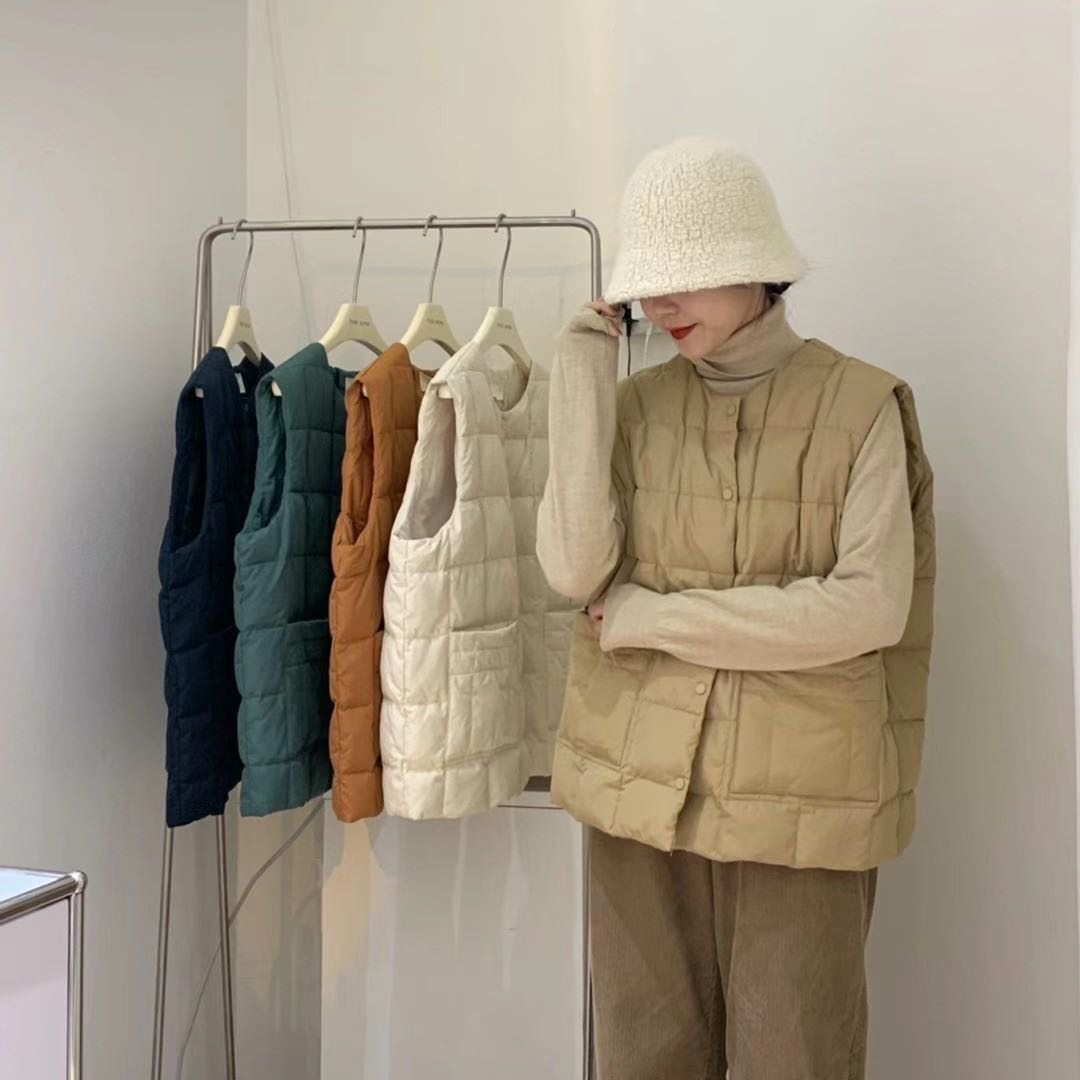 2021韩国fromanna冬季新款百搭洋气加厚面包马甲保暖羽绒服外套女