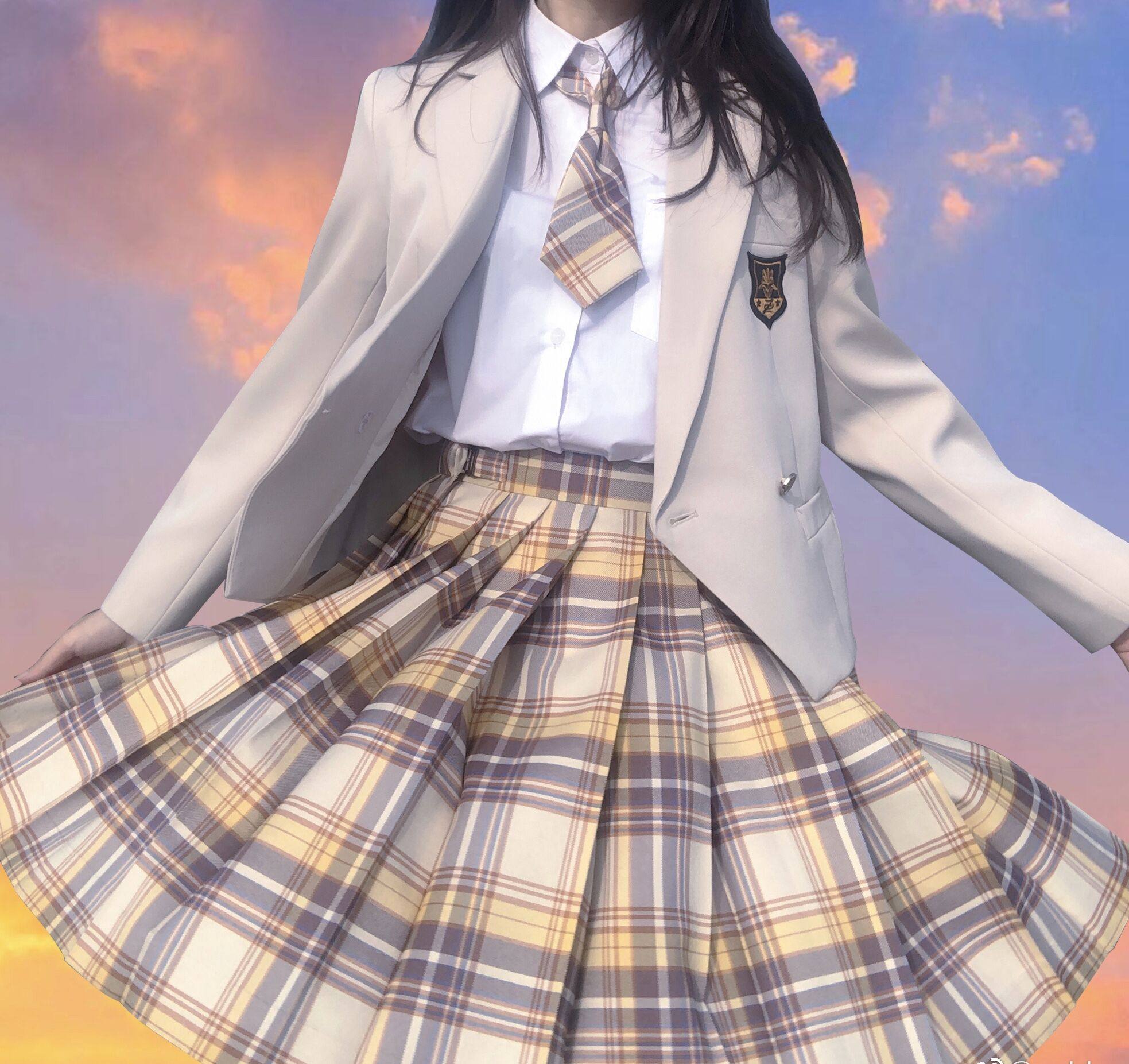 山吹jk制服裙正版温柔一刀兔姬舍柠檬海盐日系学院正统百褶半身裙