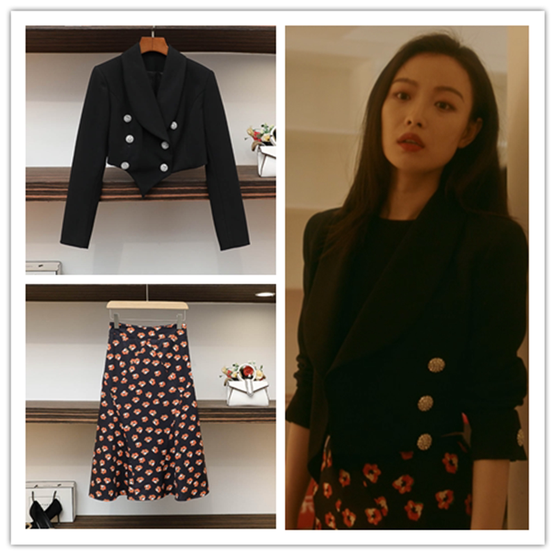 流金岁月倪妮朱锁锁同款衣服女秋冬新款短款韩范气质时尚西装外套