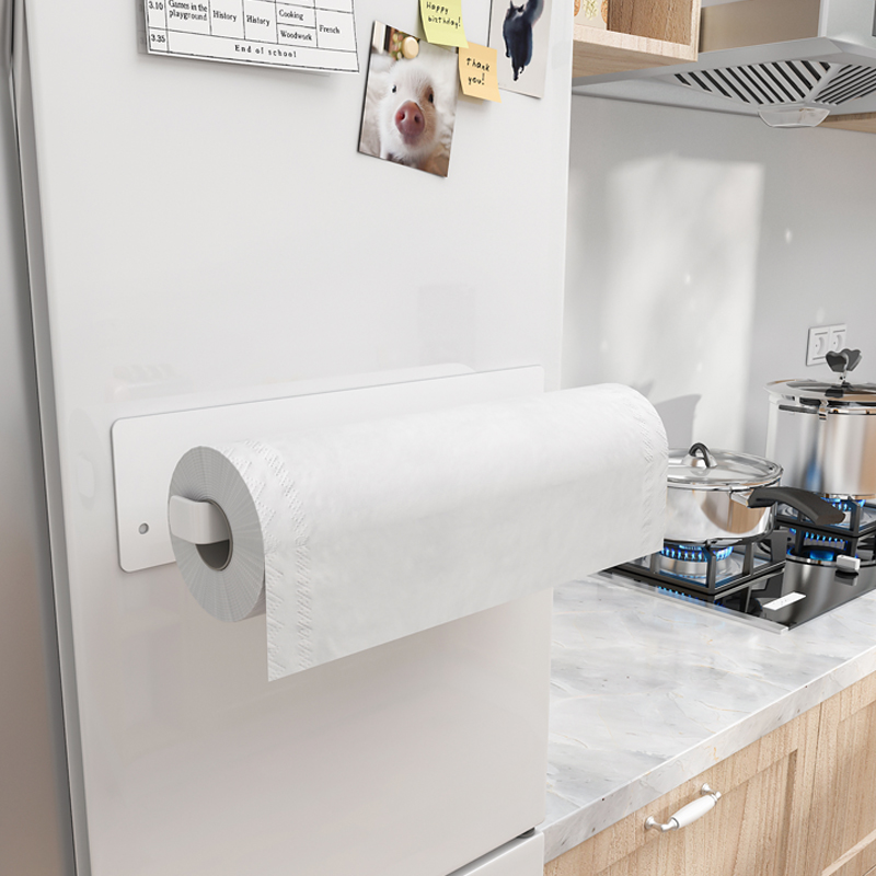 冰箱侧面挂架磁吸式免打孔抹布毛巾架厨房纸巾卷纸架冰箱吸油纸架