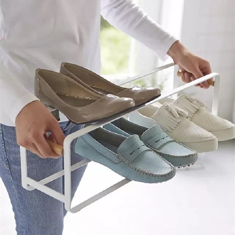 日式简易铁艺可叠加拖鞋架浴室卫生间客厅省空间立体收纳鞋架子