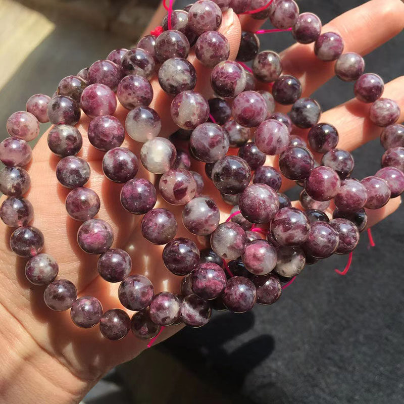 天然梅花碧玺手链女款紫红电气石宝石手串水晶饰品礼物