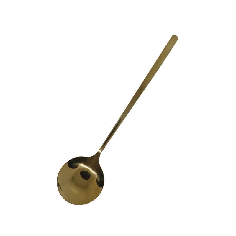 高档不锈钢长柄圆勺子 家用吃饭汤勺 餐厅咖啡勺调羹搅拌勺甜品勺