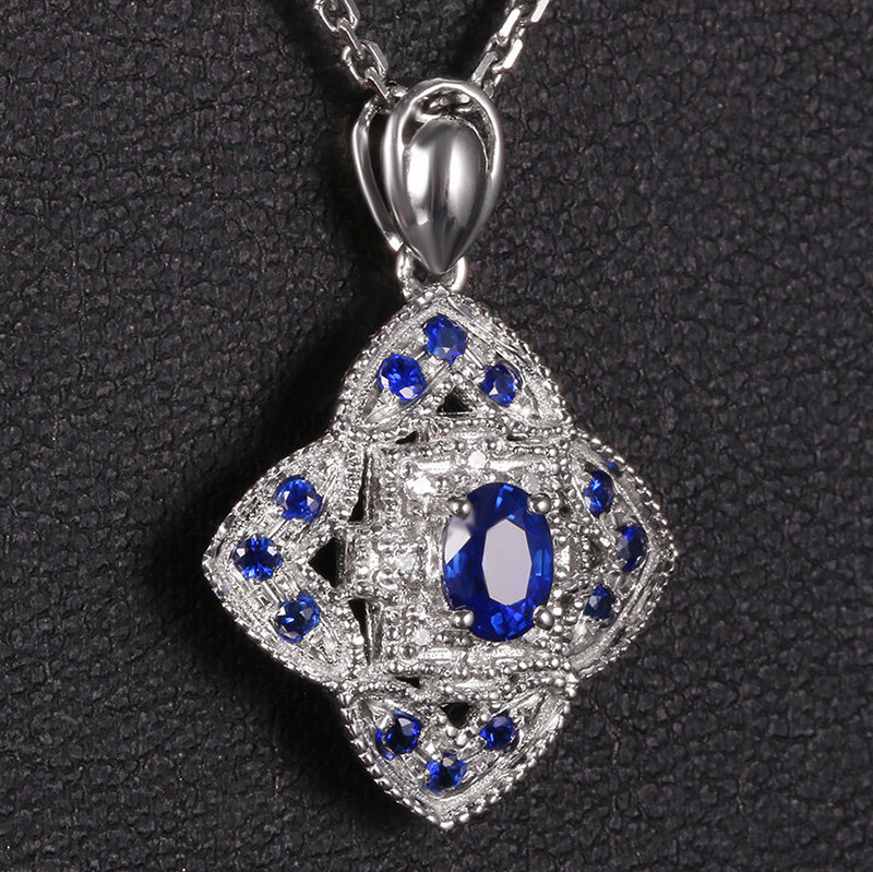 75ct蓝宝石吊坠镶钻石0.04ct 善合珠宝 232700