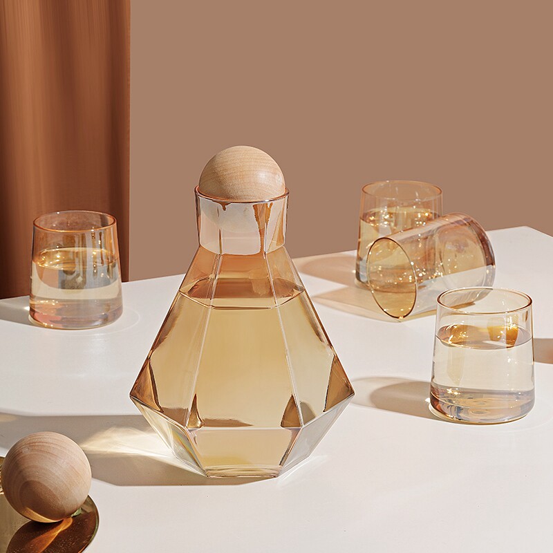 北欧玻璃杯ins风家用水杯套装轻奢高级感客厅待客茶杯高颜值杯子