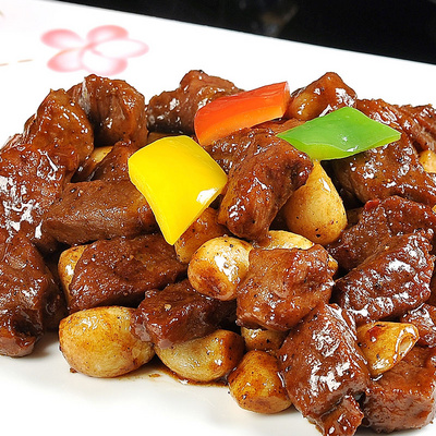 顺协盈雪花牛仔粒280g 黑椒牛肉粒 速冻腌制调味半成品酒店包邮