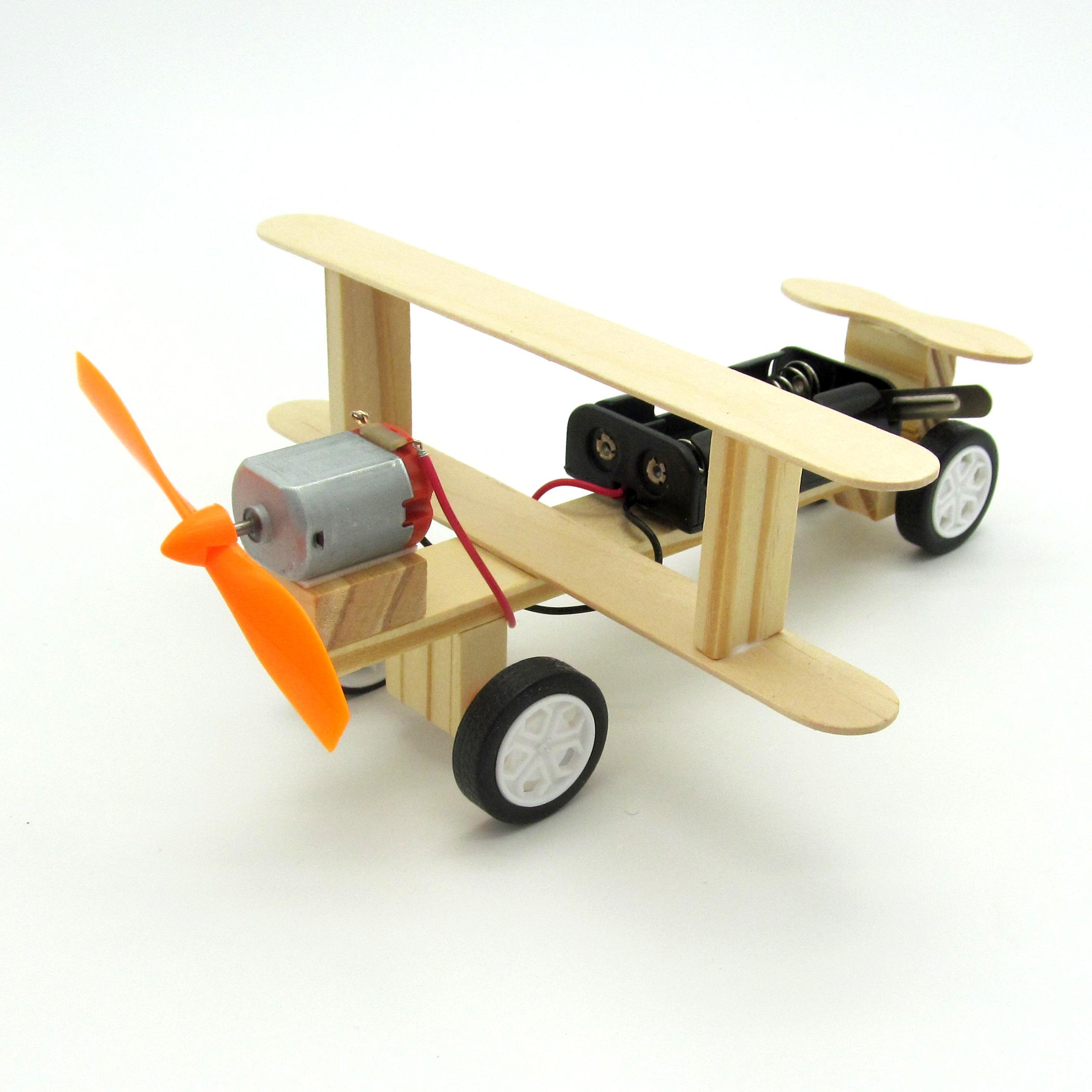 创意电动滑行小飞机 科技小制作小学生发明组装diy材料科技节作品