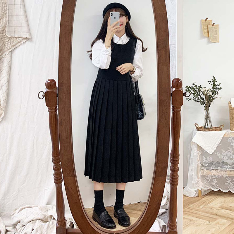 2021年新款法式别致艺术生连衣裙配大衣的内搭裙子两件套装女秋冬|ruв категории Женская одежда, Cвадебные платья, 秀禾服 - от Buy2taobao.com для оказания профессиональной услуги покупки агента Taobao