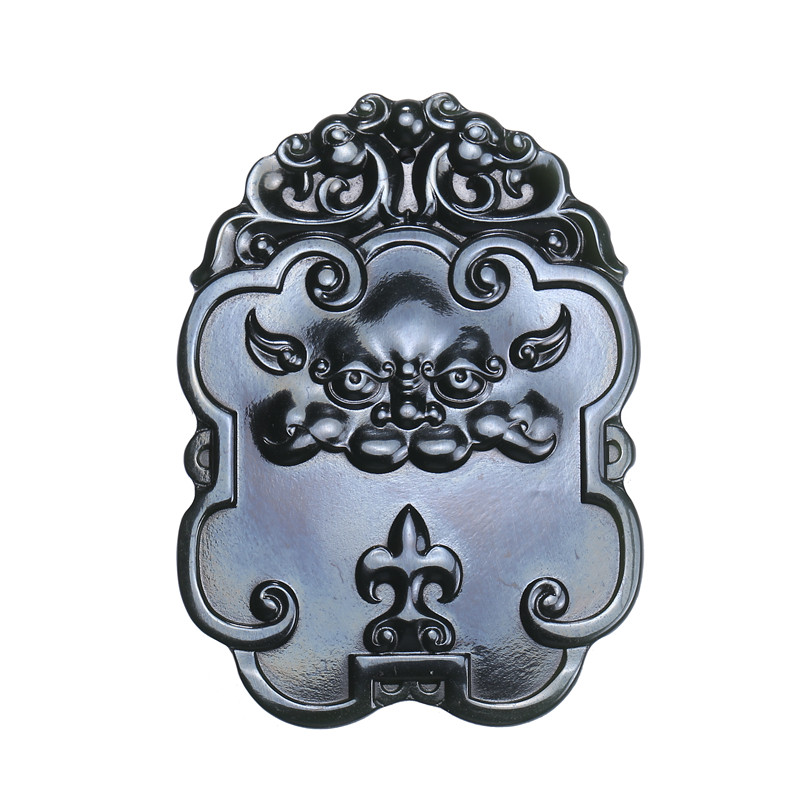 和田玉青玉【吉祥如意】仿古牌子挂件39.32g