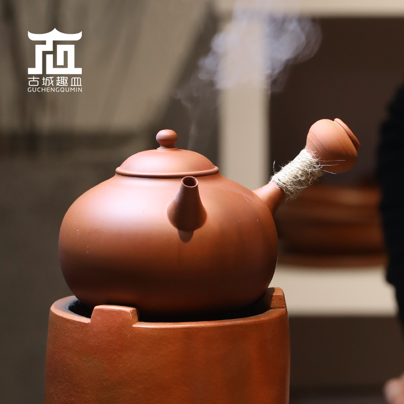 林卫东潮州手拉红泥砂铫炭炉煮茶烧水