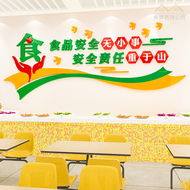食品安全墙贴学校食堂公司餐厅背景墙面装饰饭店厨房文化标语贴纸