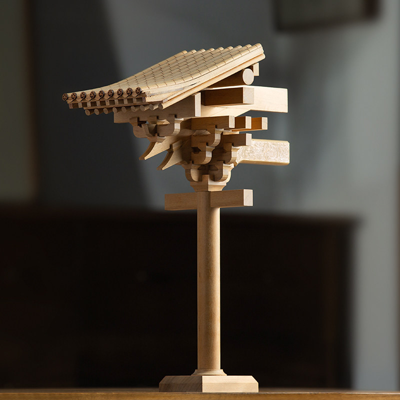 晚峰书屋宋韵六铺作斗拱积木中国古建筑榫卯模型拼装玩具益智教具