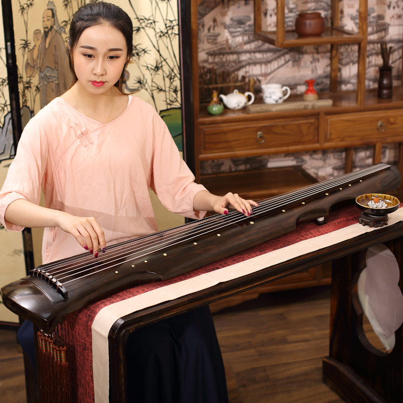 奈乐古琴初学者入门伏羲式仲尼式老杉木古琴七弦演奏生漆古琴