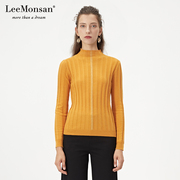 LEEMONSAN/ 杺shang designer autumn new long-sleeved knitted sweater slim high-neck bottoming short section HF18034