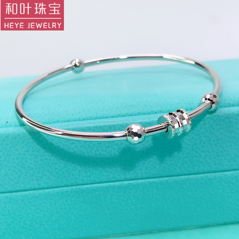 实心椭圆闪小蛮腰螺丝扣女款手镯