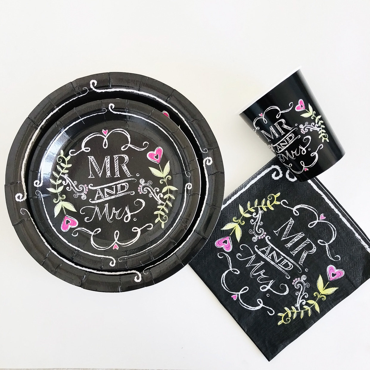 中国风系列纸盘异形花朵盘子粉色高档聚会派对餐具下午茶蛋糕碟子