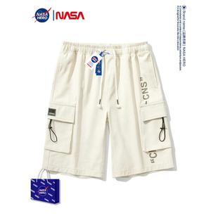 NASA潮牌工装短裤男生夏季运动美式休闲宽松2024新款篮球五分裤子