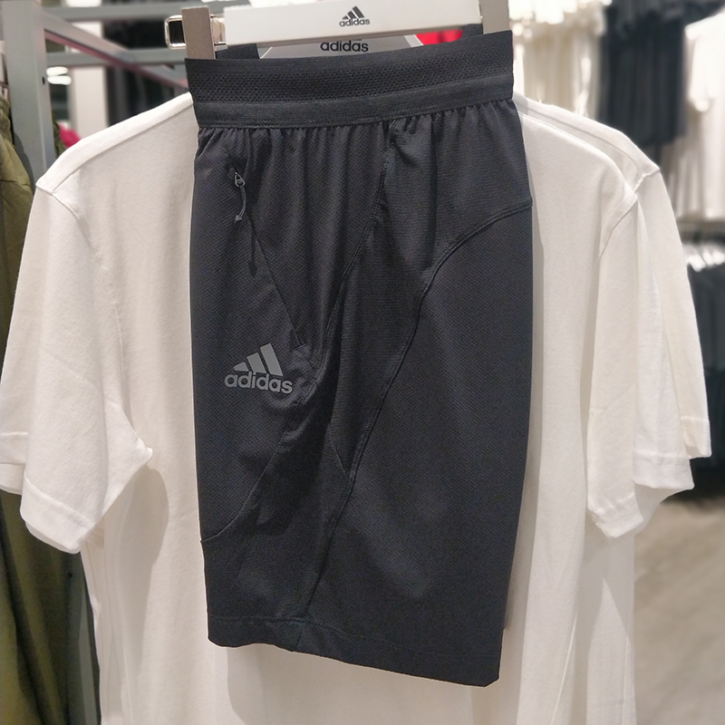 Adidas阿迪达斯短裤男休闲宽松透气跑步运动裤五分裤潮正品GL1677