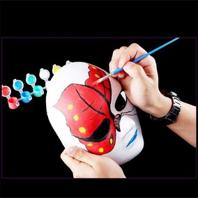 大号葫芦胚人物diy京剧脸谱百变绘画白纸儿童加厚女生坯变脸道具