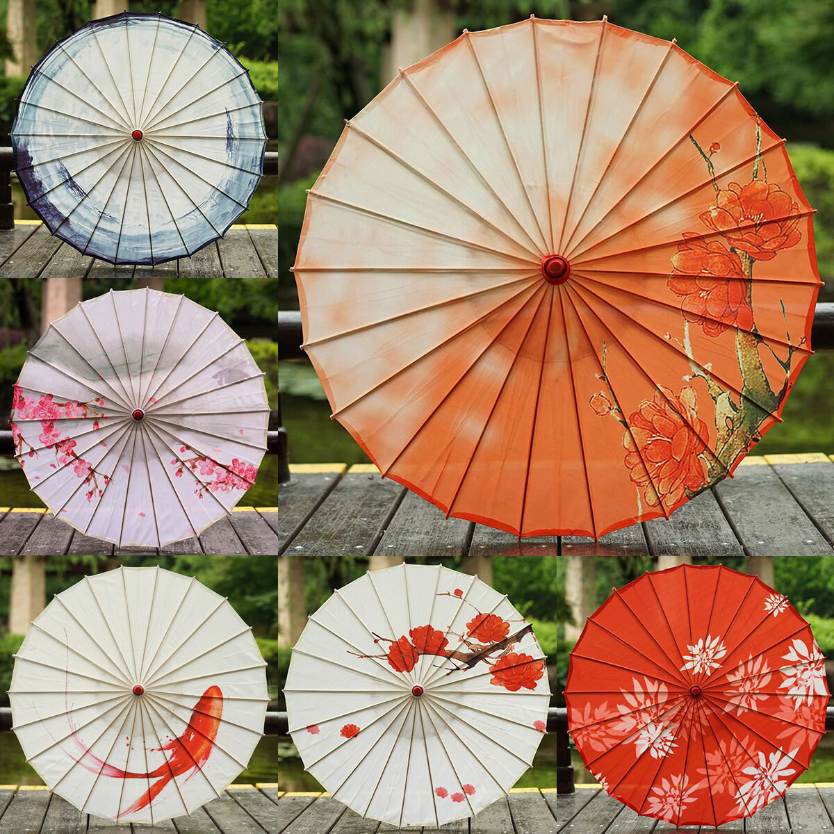 油纸伞道具舞蹈伞演出伞儿童绸布伞装饰cos古风女古典江南