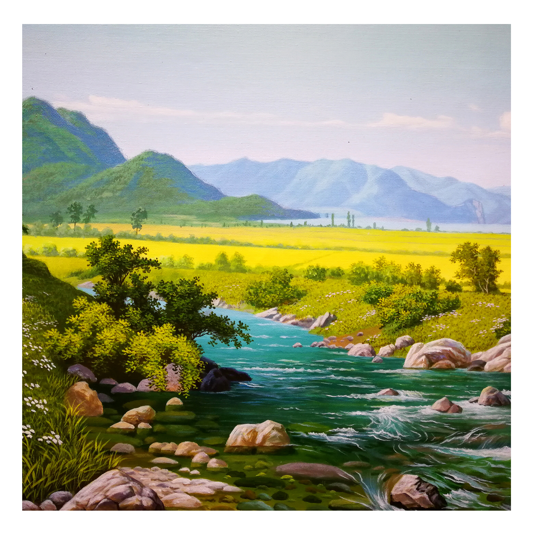 (朝鲜)崔革《生机勃勃的田野》铁道美术创作社 星朝画廊