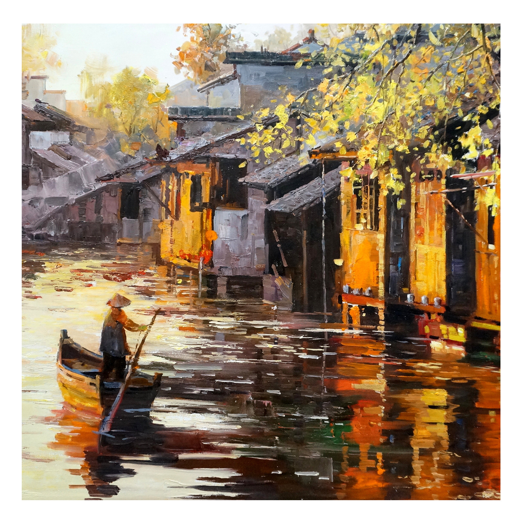 (朝鲜)人民画家 文秀哲《梦里水乡》白虎创作社 星朝(收藏)